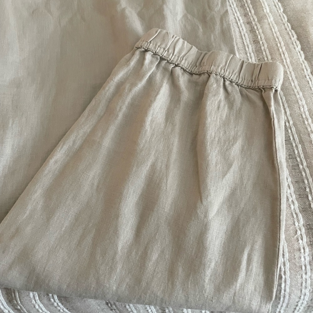 Tan linen jogger pants